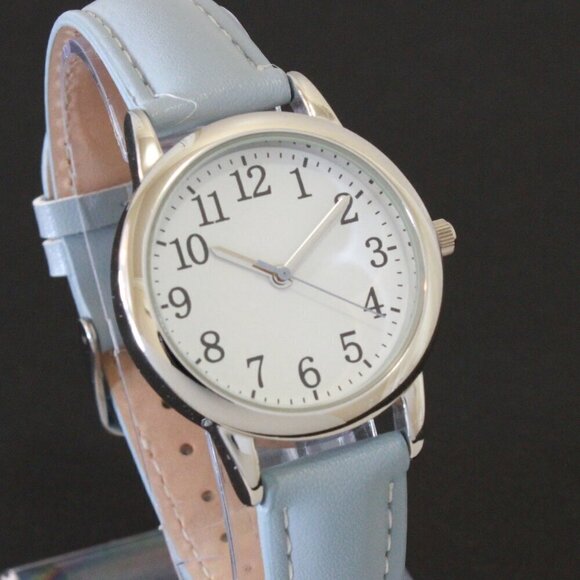 Ladies Dress Watch Easy Reader Powder Blue Strap 31mm - Picture 5 of 14